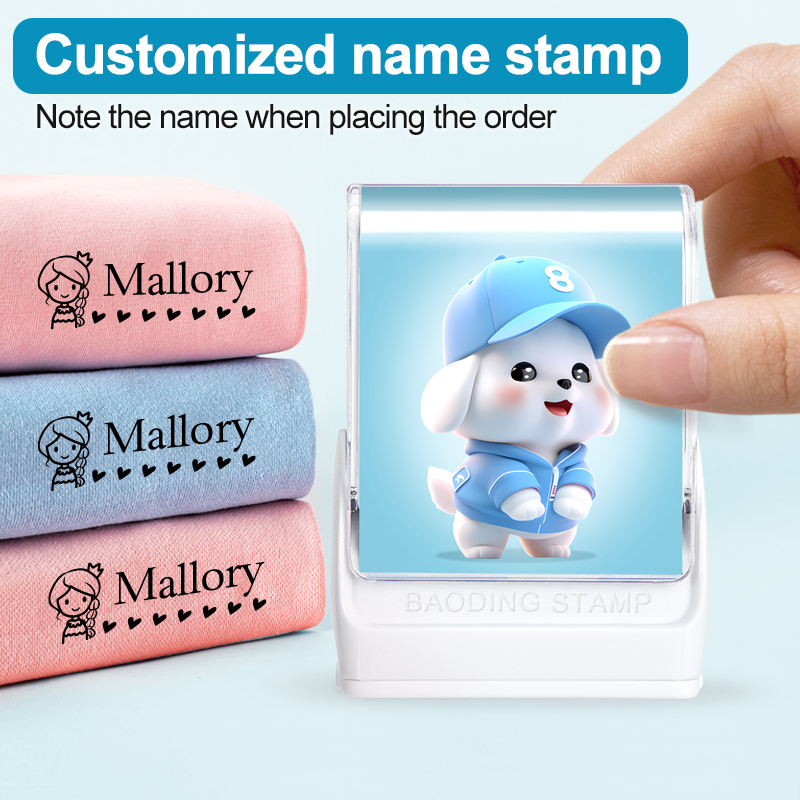 Self Inking Stamp - Carimbo personalizado para roupas de bebê,