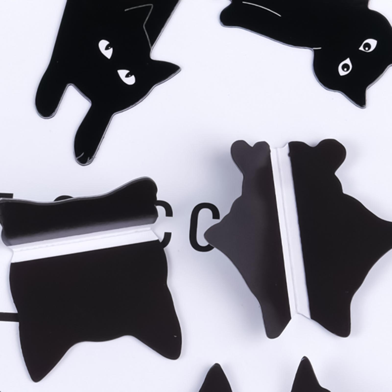 Bookmark Magnetic Clip - Marcador magnético de gato preto, 8