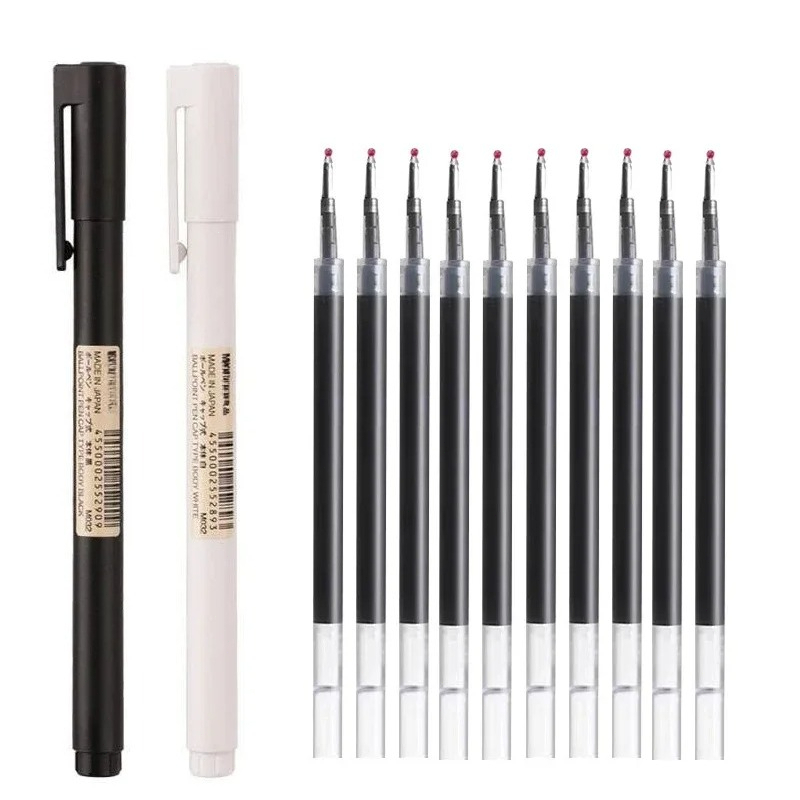 Muji Stationery Gel Pen - Canetas Gel Ponta Fina Preta 0.5mm