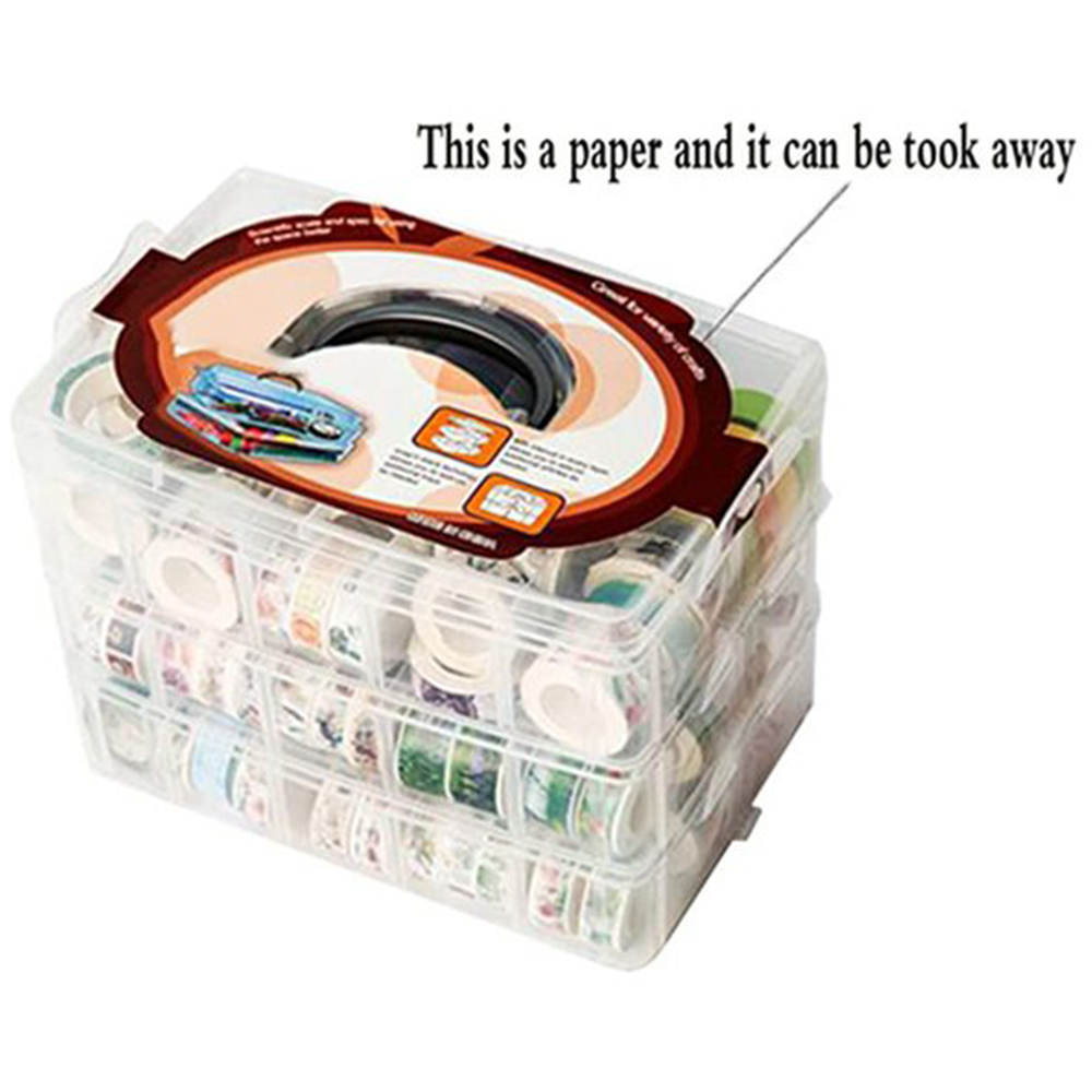 Washi Tape Set - Caixa Organizadora Transparente de 3 Camadas