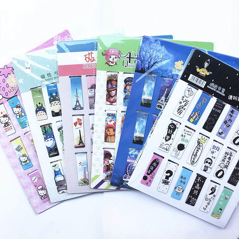 Bookmark Magnetic Clip - 18 Pçs/set Gato Torre Ímã Marcadores
