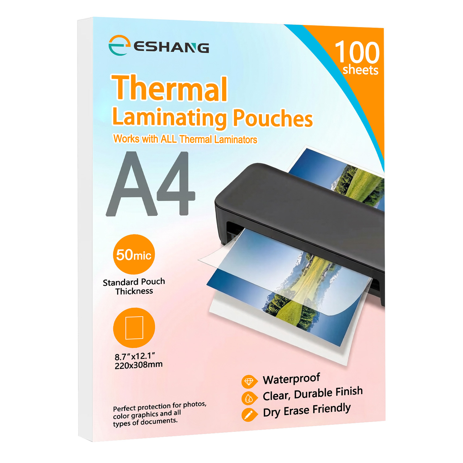 Document Laminator Pouch - Capas de Laminação ESHANG A4, Pacote