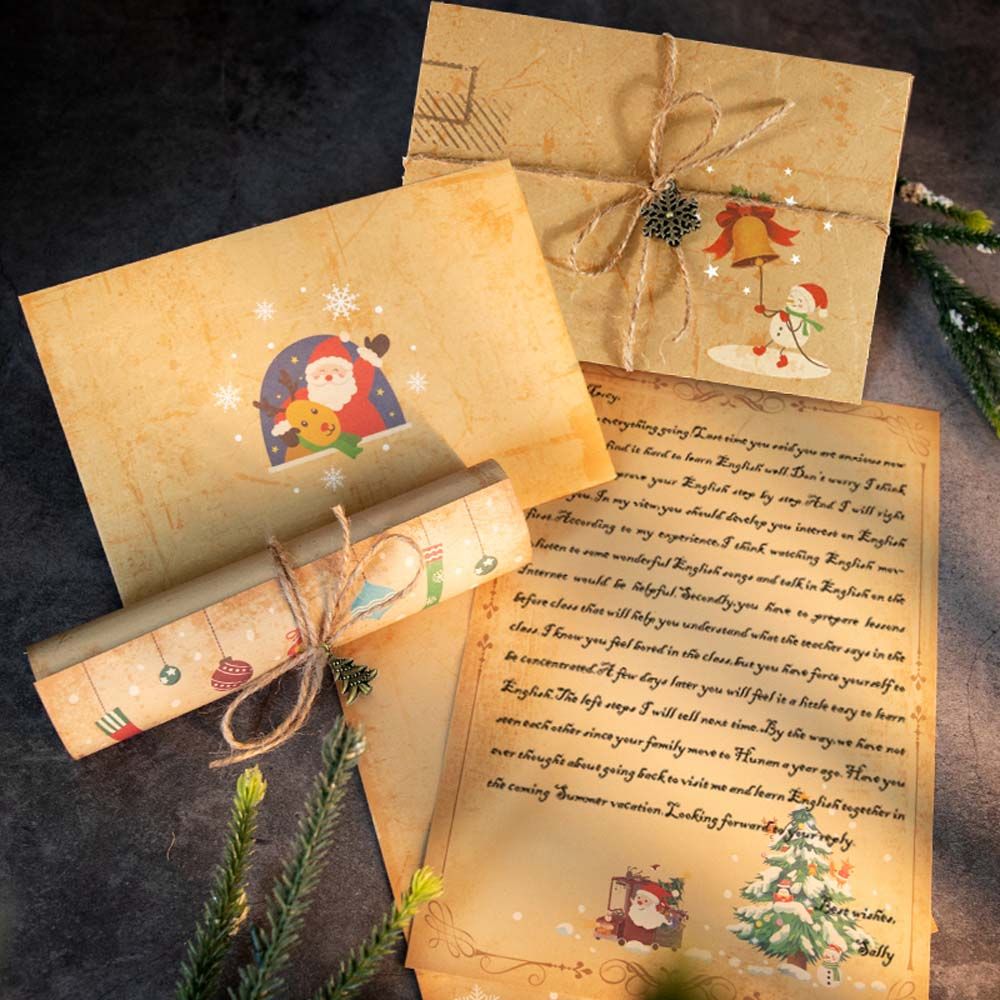Diy vintage papai noel present - Letter Envelope Kraft avaliação e preço