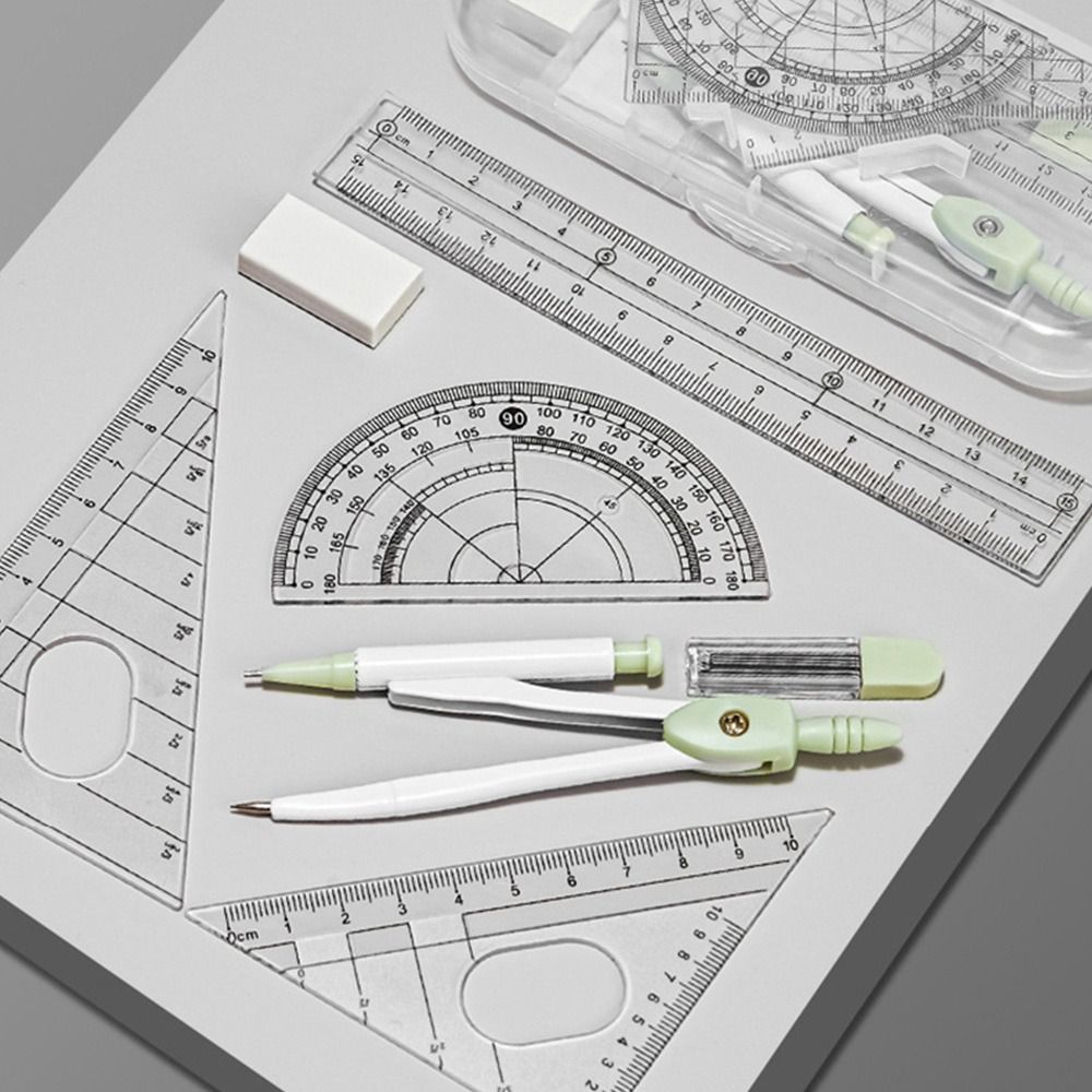 8 Pçs/set Régua de Plástico Co - Compass Geometry Set avaliação e preço