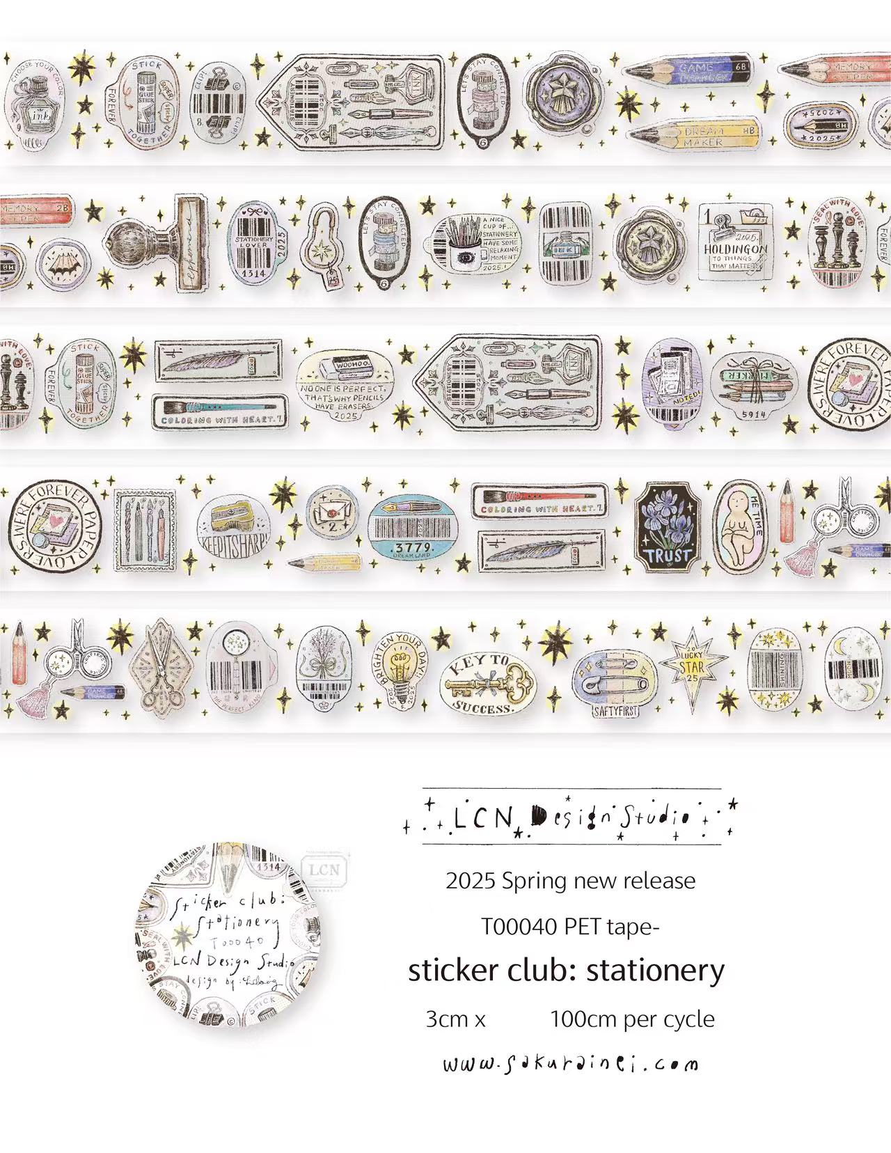 1 laço lcn adesivo vintage clu - Washi Tape Set avaliação e preço