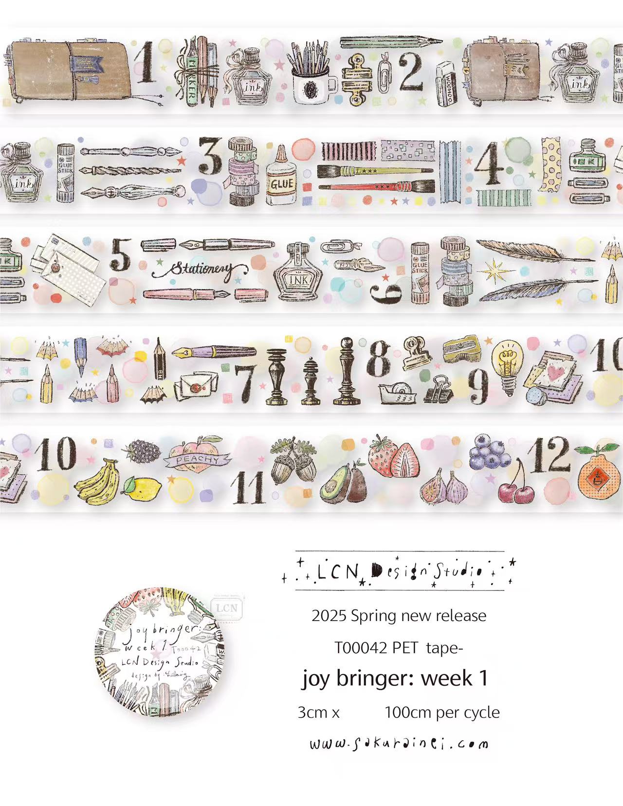 1 laço lcn adesivo vintage clu - Washi Tape Set avaliação e preço