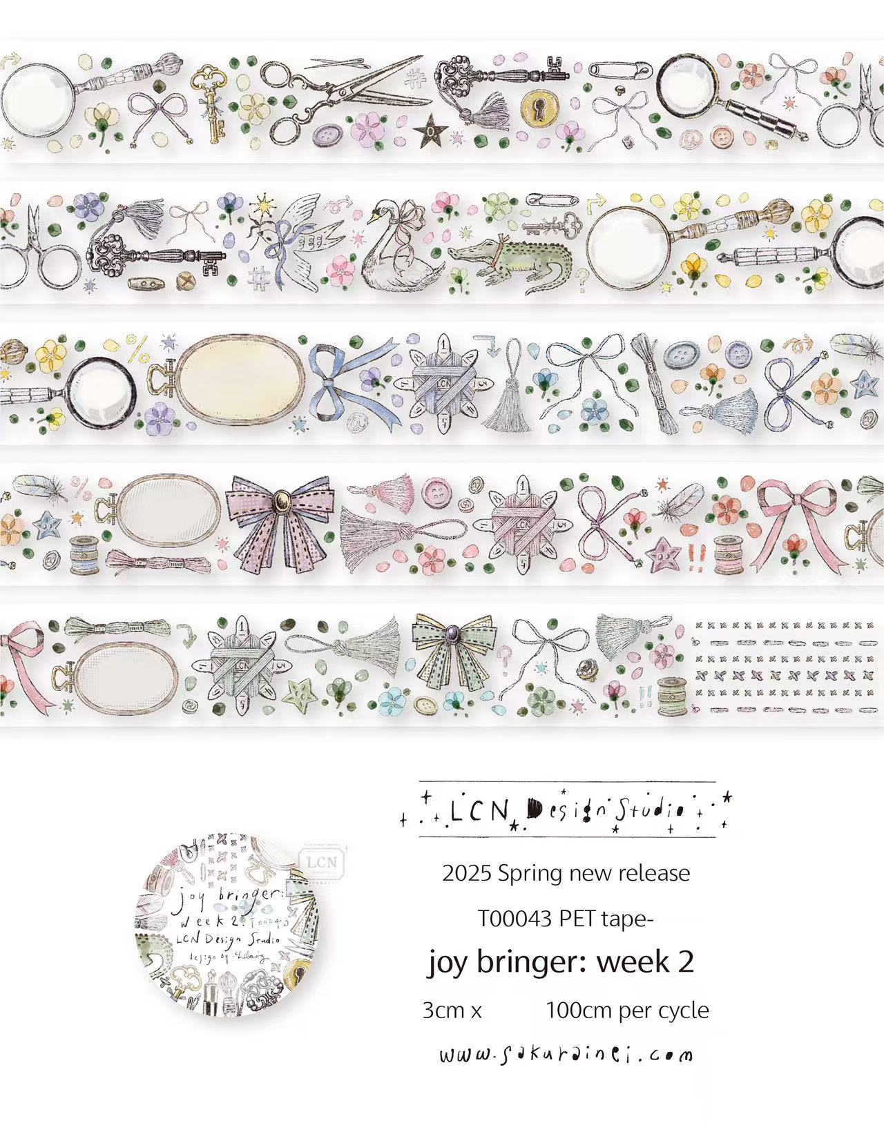 1 laço lcn adesivo vintage clu - Washi Tape Set avaliação e preço
