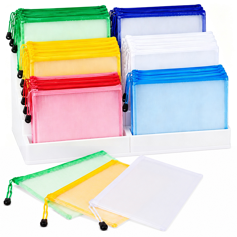 5/20PCS Bolsas de malha com zí - Portfolio Folder Zip avaliação e preço