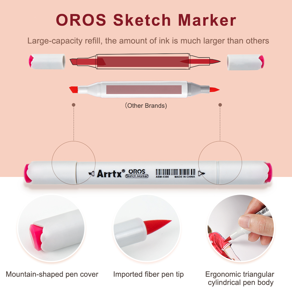 Arrtx Oros 66 cores pastel mar - Copic Marker Sketch avaliação e preço