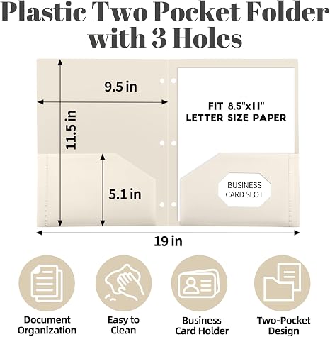 Pacote com 7 Pastas Plásticas  - Paper Punch 3 Hole avaliação e preço